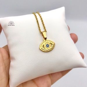 Evil Eye Necklace | Gold Plated Stainless Steel
